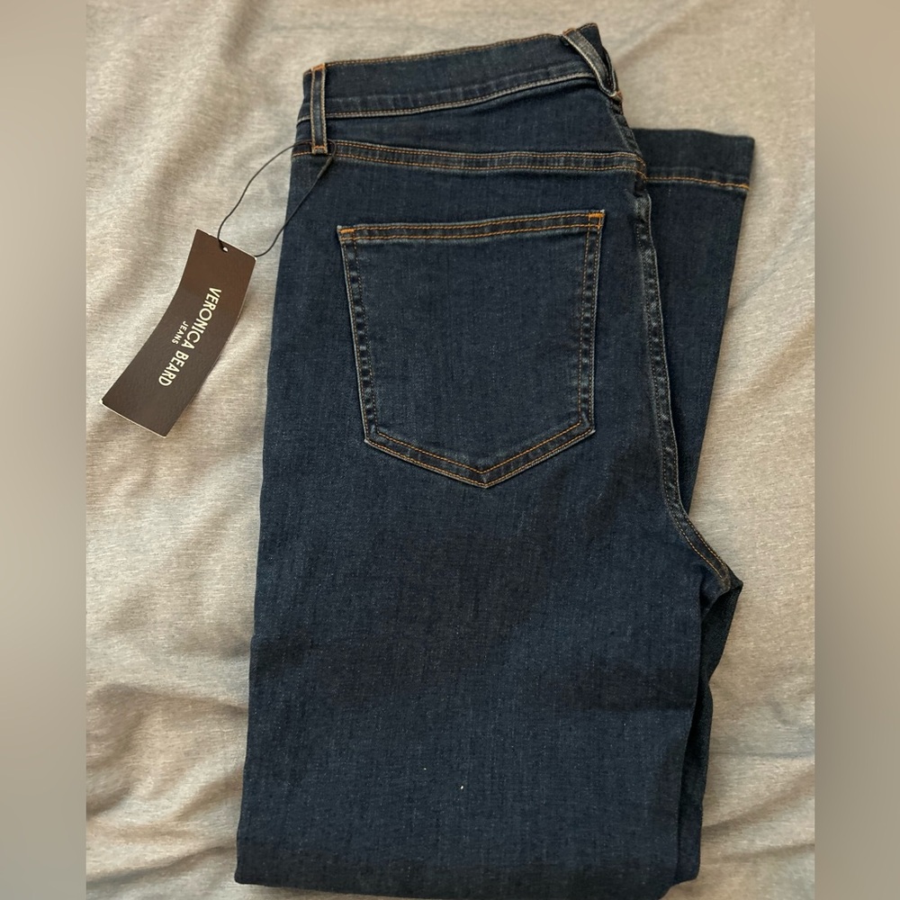 Veronica Beard Dark Indigo Wide Leg Jeans